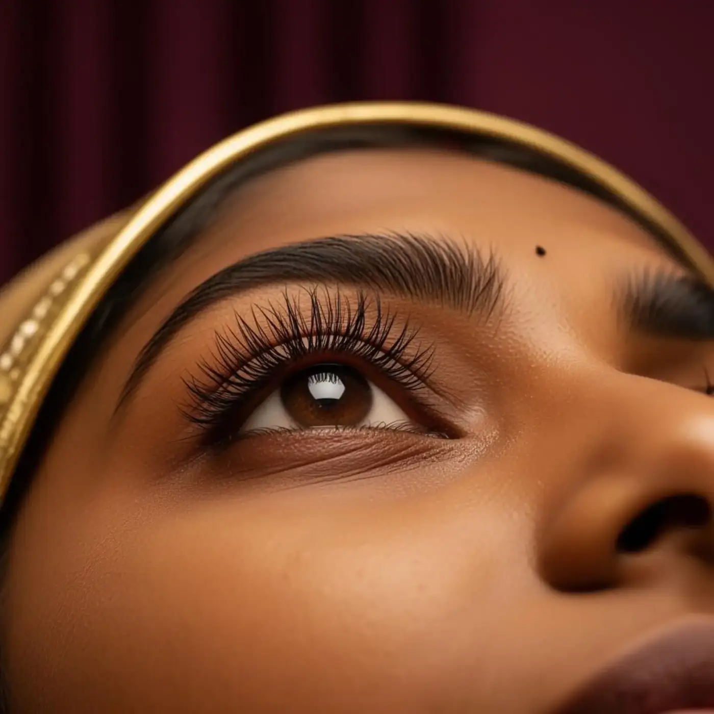 Bare natural Indian lashes before Luxtique extensions