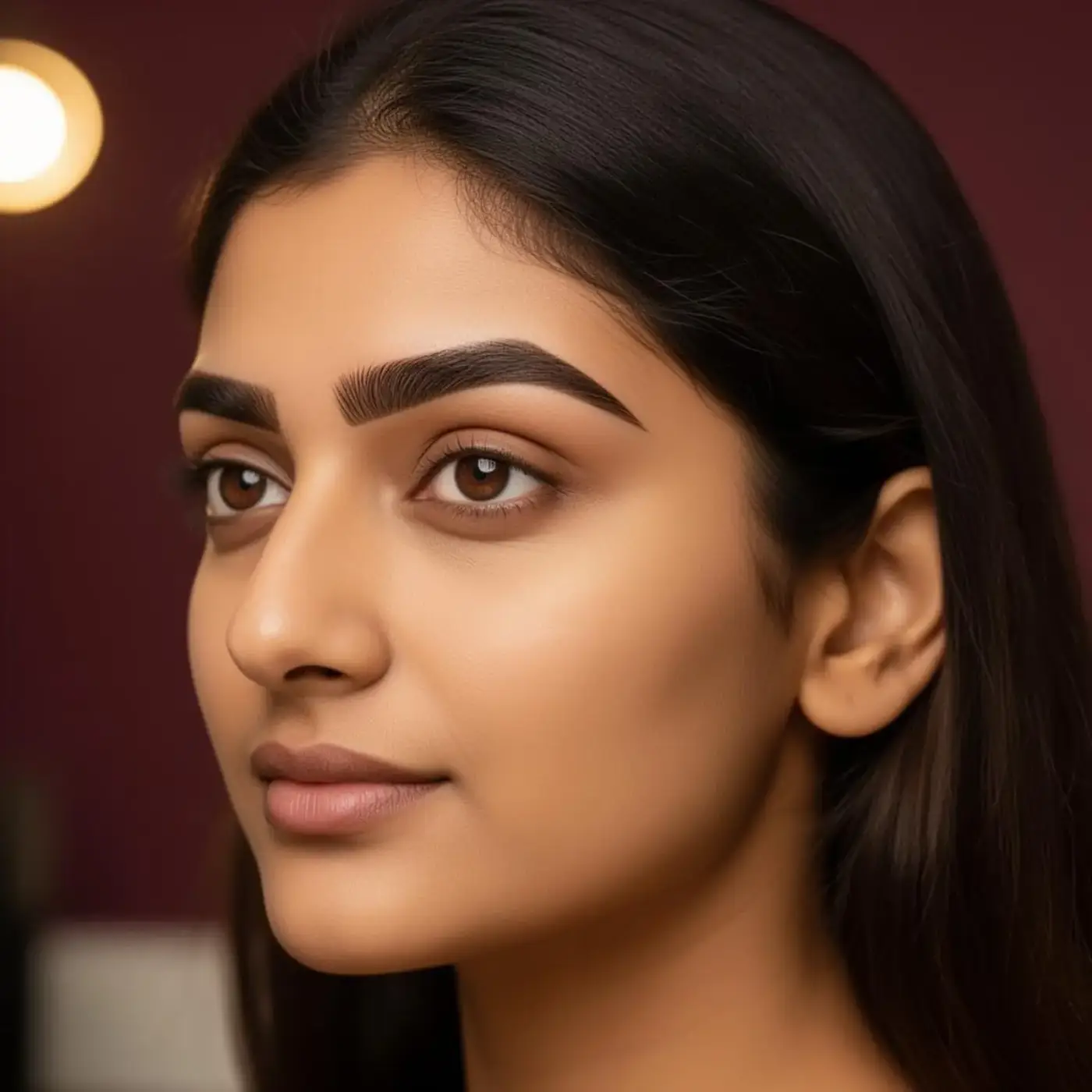 Beautifully microbladed eyebrows after Luxtique session
