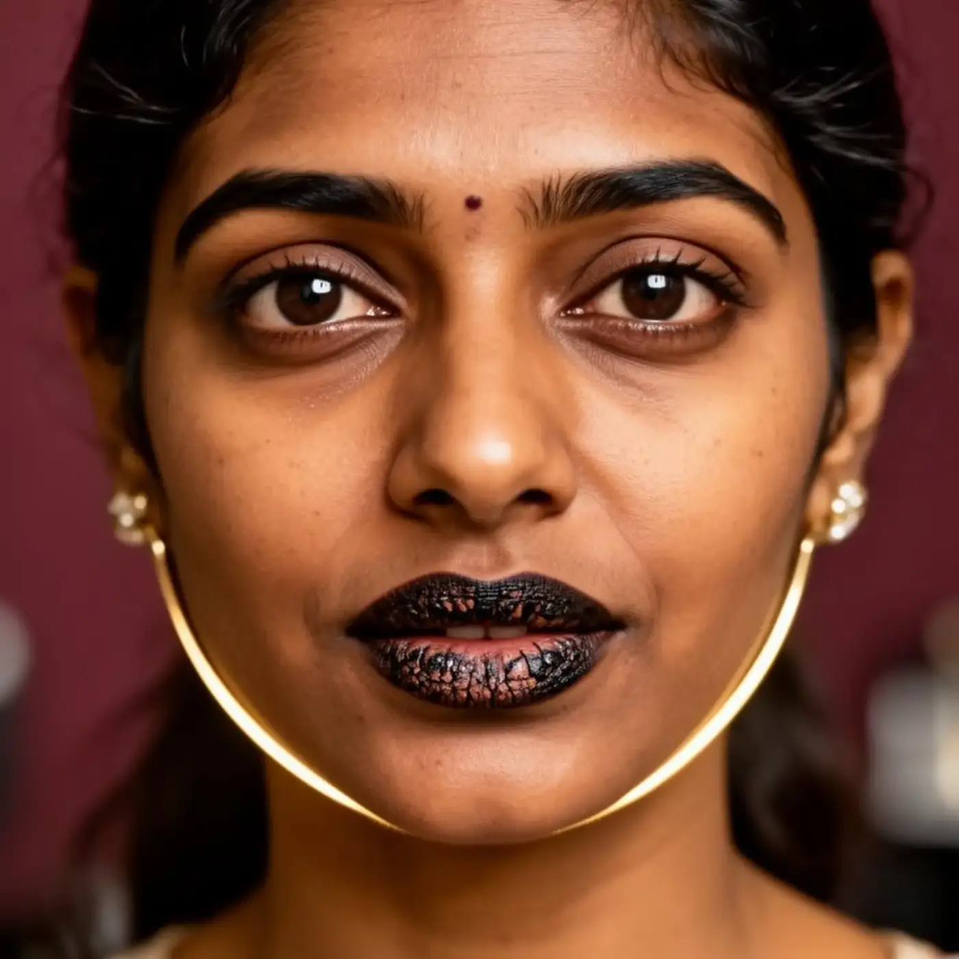 Naturally pigmented dark lips before PMU lip blush